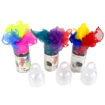 Set of 3 Henrys juggling scarves with a booklet, 65 x 65 cm