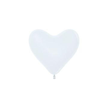 Sempertex Heart Balloons 15 cm – White (50 pieces)
