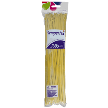 Sempertex - 260 Nozzle Up - YELLOW - Modelling Balloons (50 pieces)