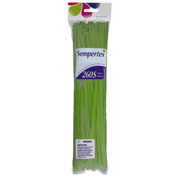 Sempertex - 260 Nozzle Up - LIME GREEN - Modelling Balloons (50 pieces)