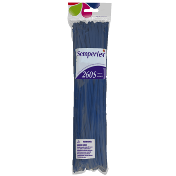 Sempertex - 260 Nozzle Up - ROYAL BLUE - Modelling Balloons (50 pieces)