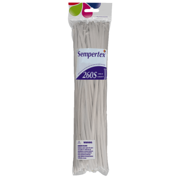 Sempertex, 260 Nozzle Up Modeling Balloons, Clear, 50 Pieces
